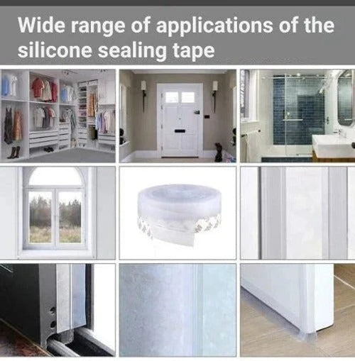 Door Draft Seal Strip Self-Adhesive Flexible 16.4 Ft