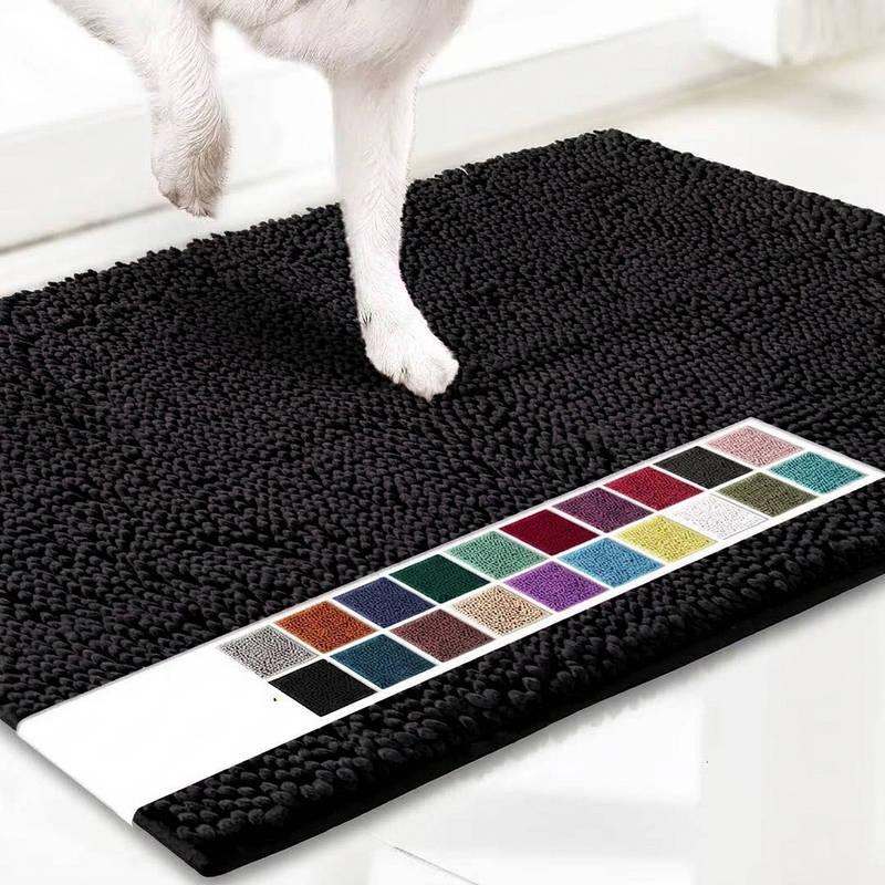 Door Mat Absorbent Chenille Non-Slip Machine Washable