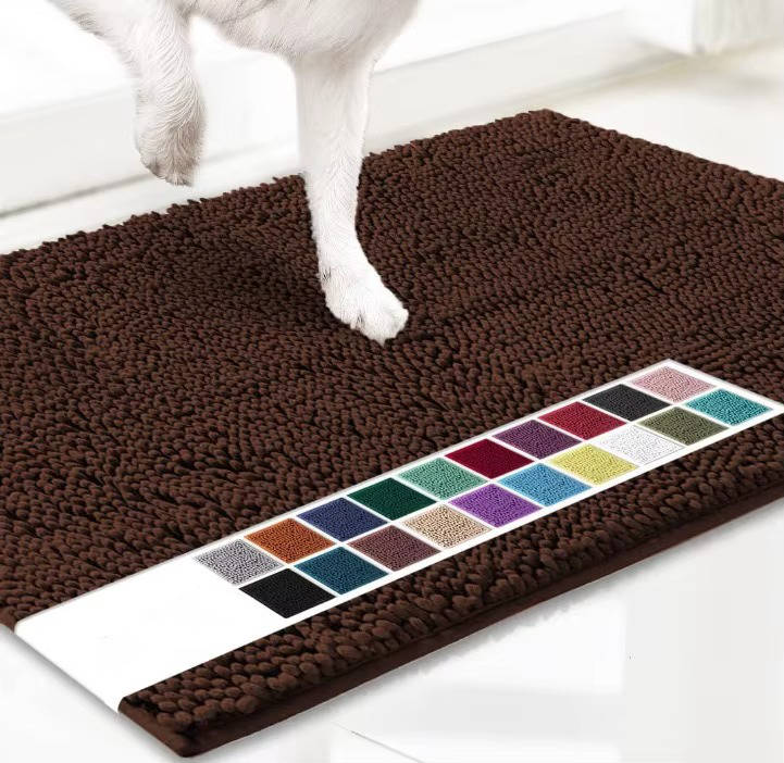 Door Mat Absorbent Chenille Non-Slip Machine Washable