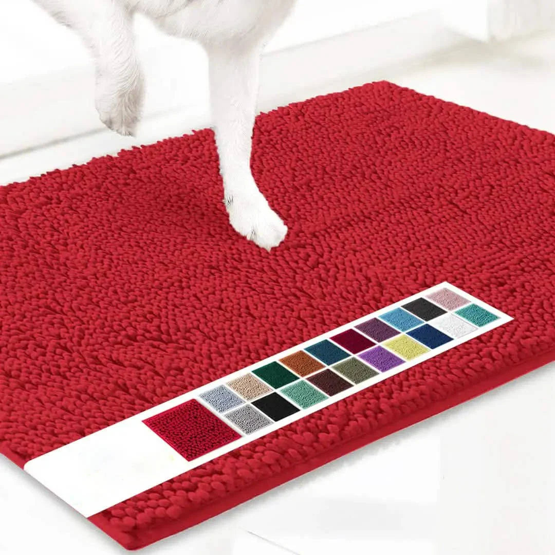 Door Mat Absorbent Chenille Non-Slip Machine Washable