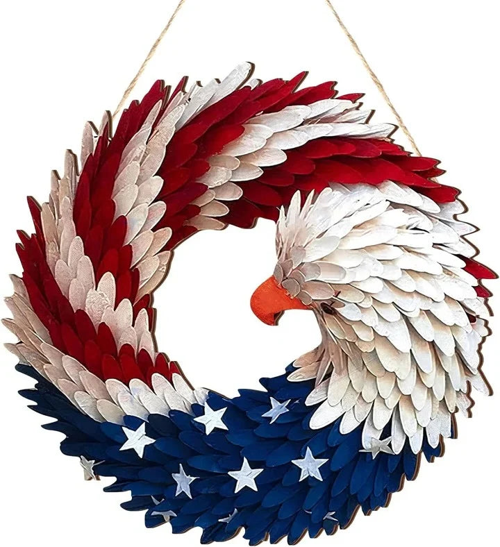 Door Sign Wooden Patriotic Weather-Resistant 12-Inch