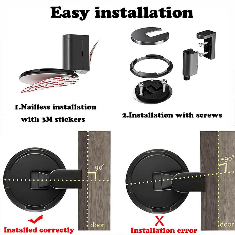 Door Stop Zinc Alloy Foot-Operated Press-Lock