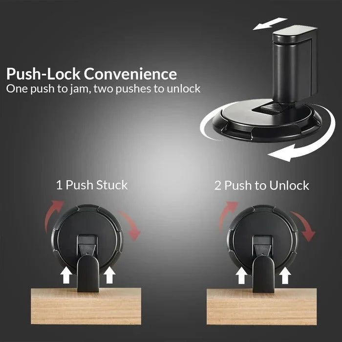 Door Stopper Adjustable Heavy-Door Hold Adhesive or Screw Mount