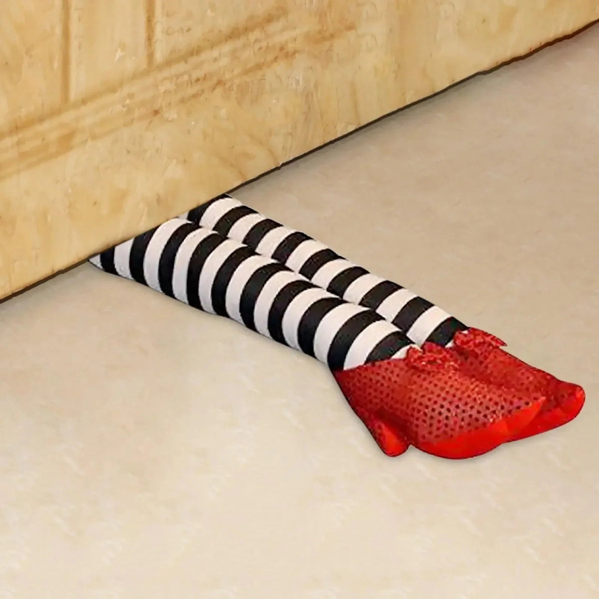 Door Stopper Plush Halloween Striped Legs Sequined Shoes