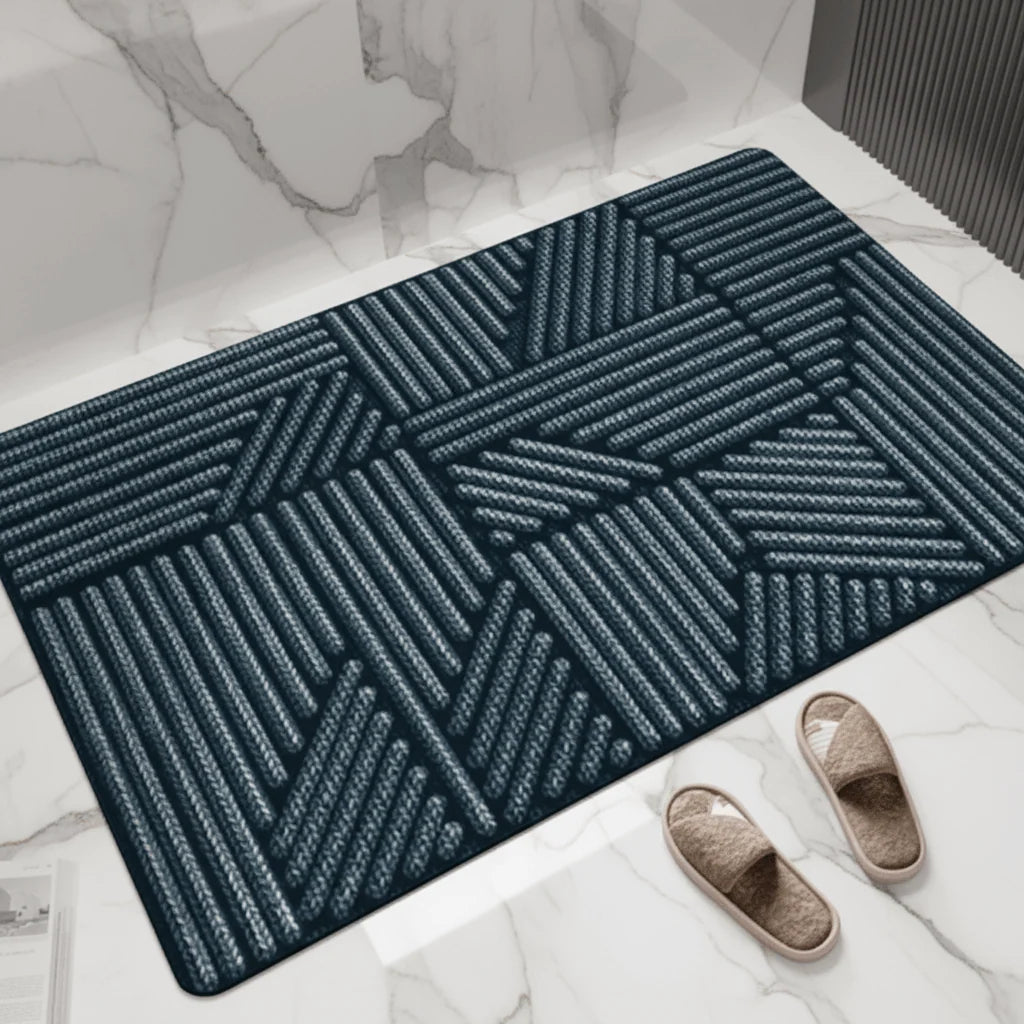 Doormat Absorbent Polyester Non-Slip Rubber Backing