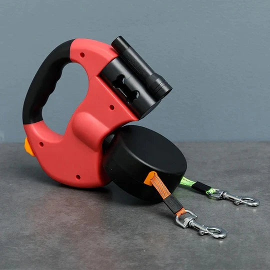 Double Dog Leash Anti-Tangle Swivel Padded Handle