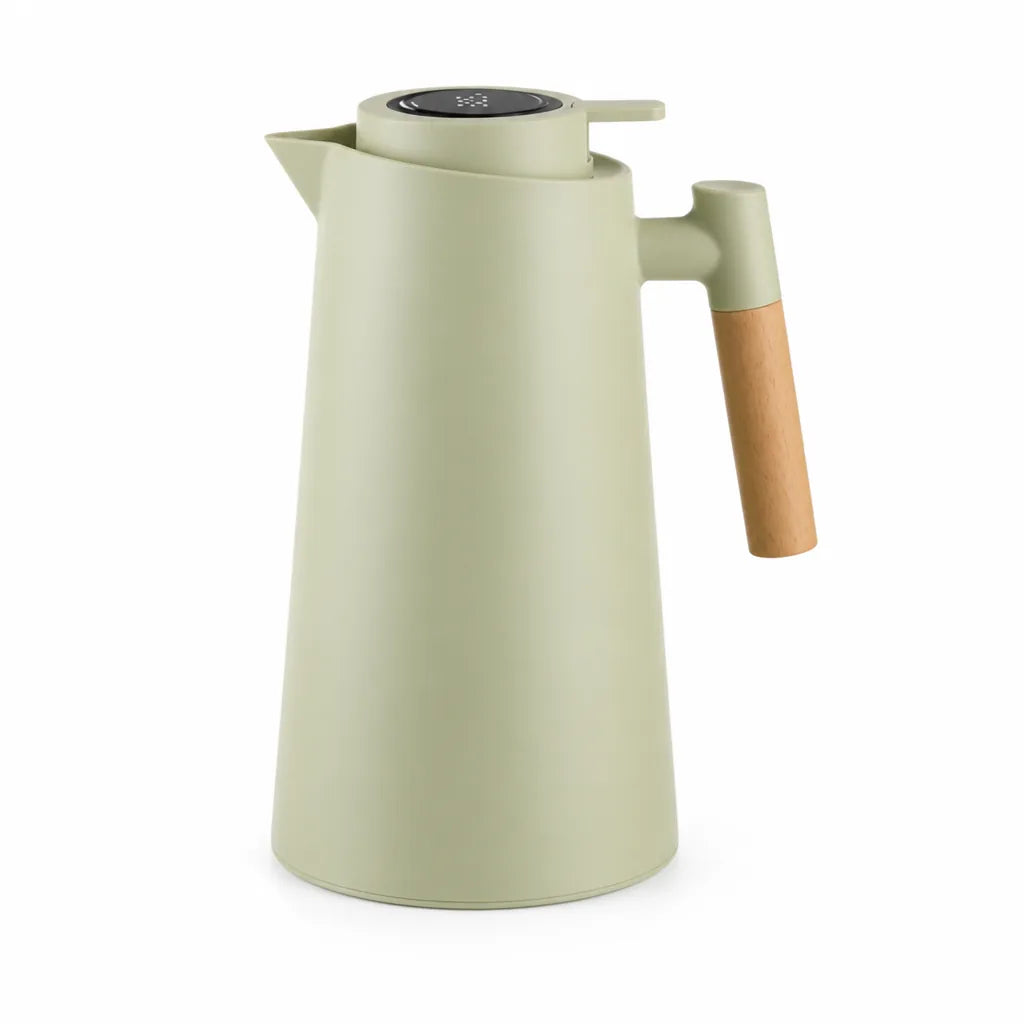 Double-Wall Stainless Steel Thermos Carafe With Digital Temperature Display (1 L Capacity)