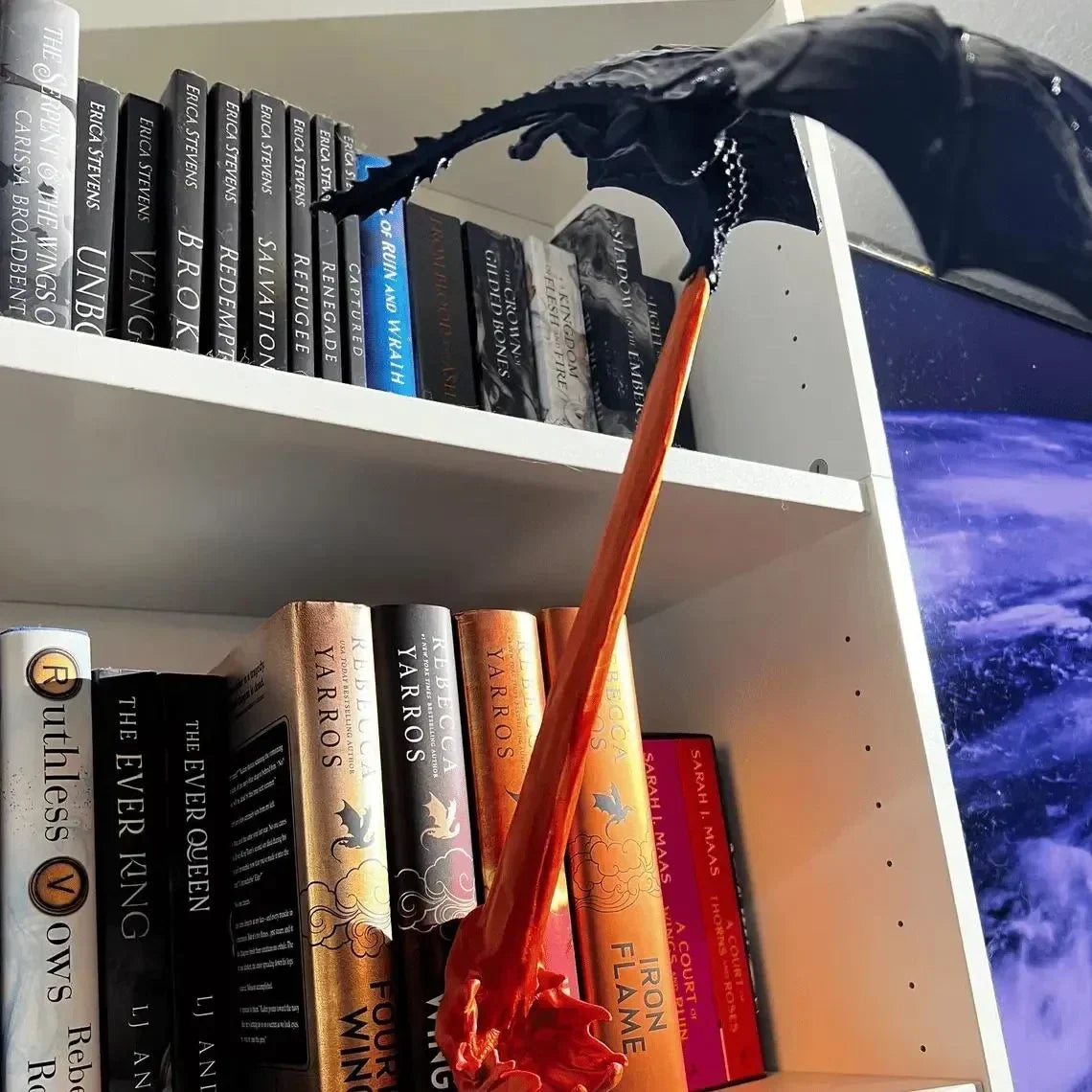 Dragon Bookend Flying Design Iridescent Finish