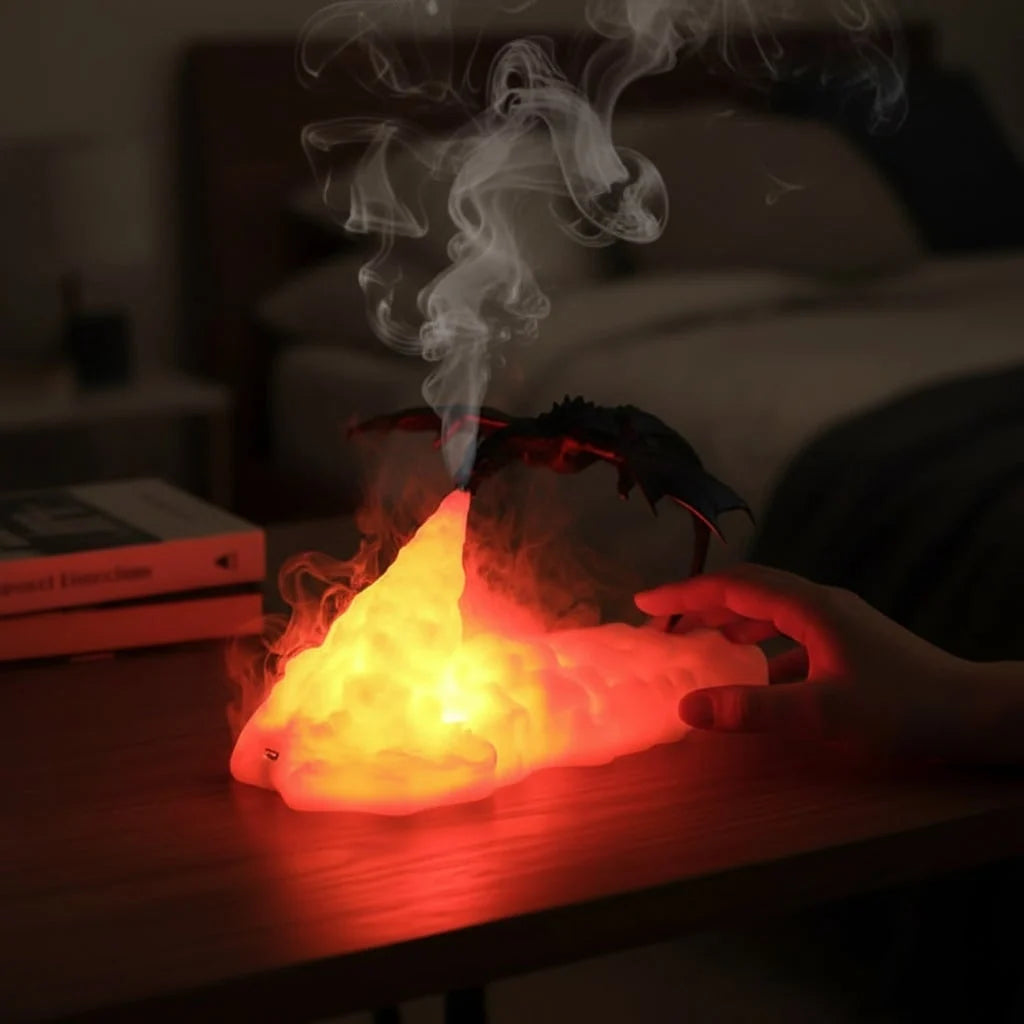 Dragon Night Light Flame Effect USB Rechargeable