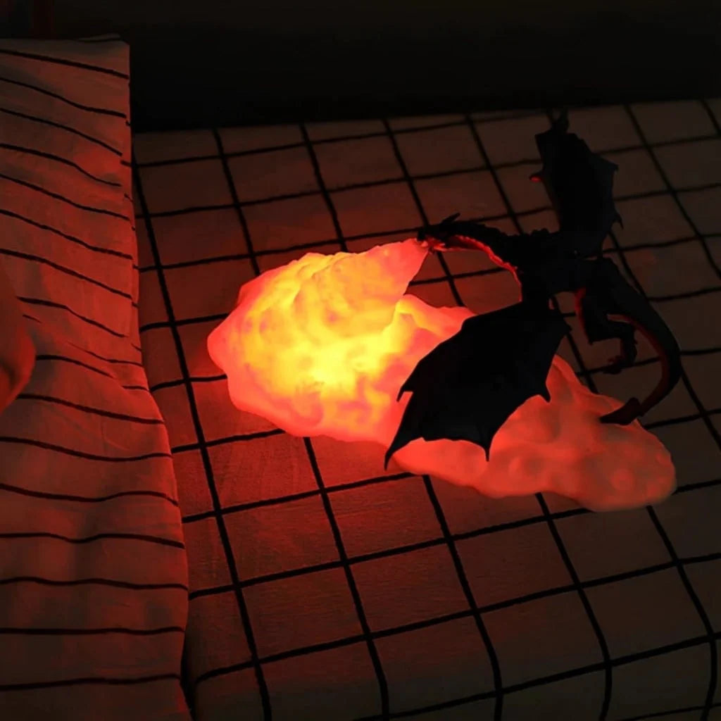 Dragon Night Light Flame Effect USB Rechargeable