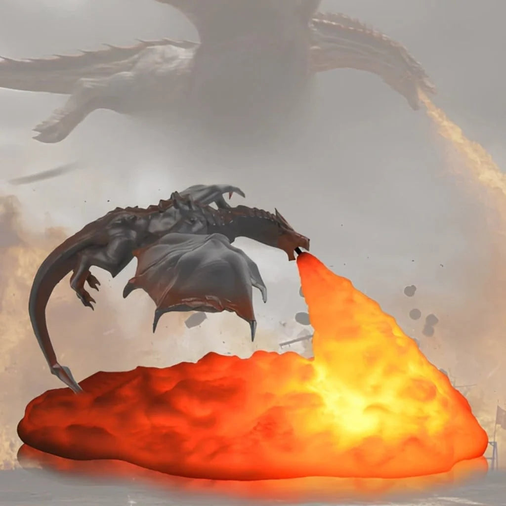 Dragon Night Light Flame Effect USB Rechargeable