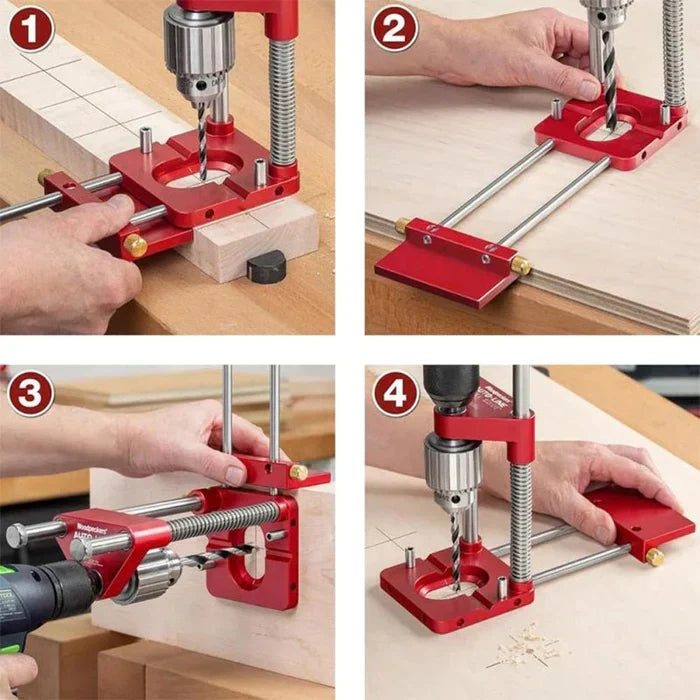 Drill Guide Adjustable 90-Degree Alignment 2-Inch Hole Capacity