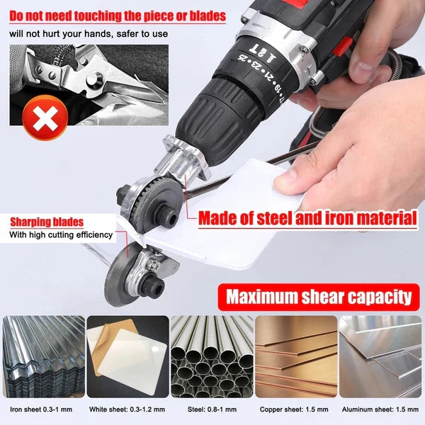 Drill Metal Cutting Adapter Steel Blades Precision Cuts