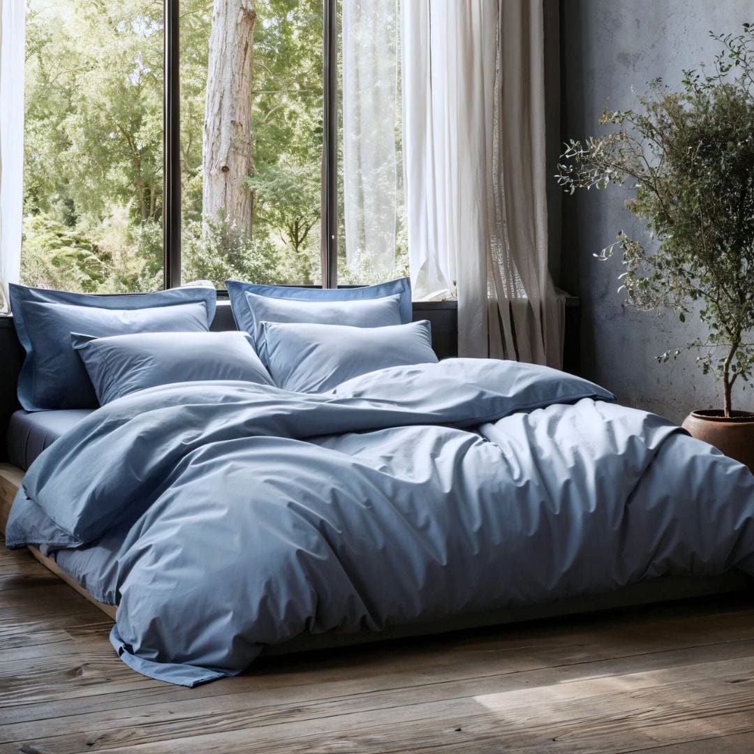 Duvet Cover Set Cotton Sateen Finish Matching Pillowcases