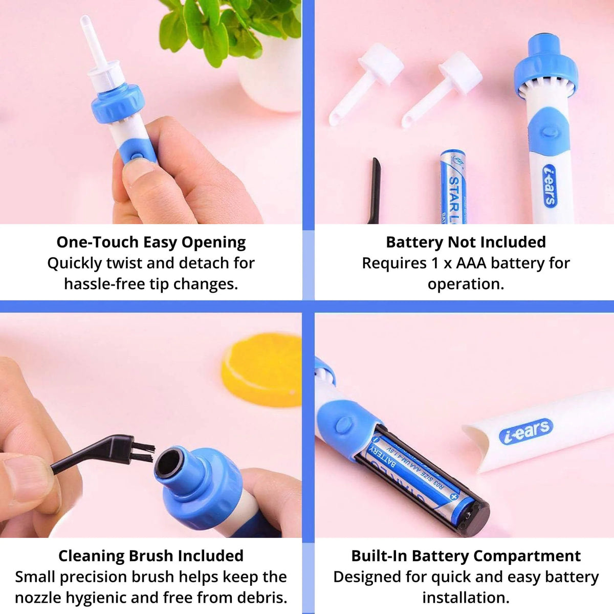 Ear Wax Removal Tool Gentle Suction Silicone Tip