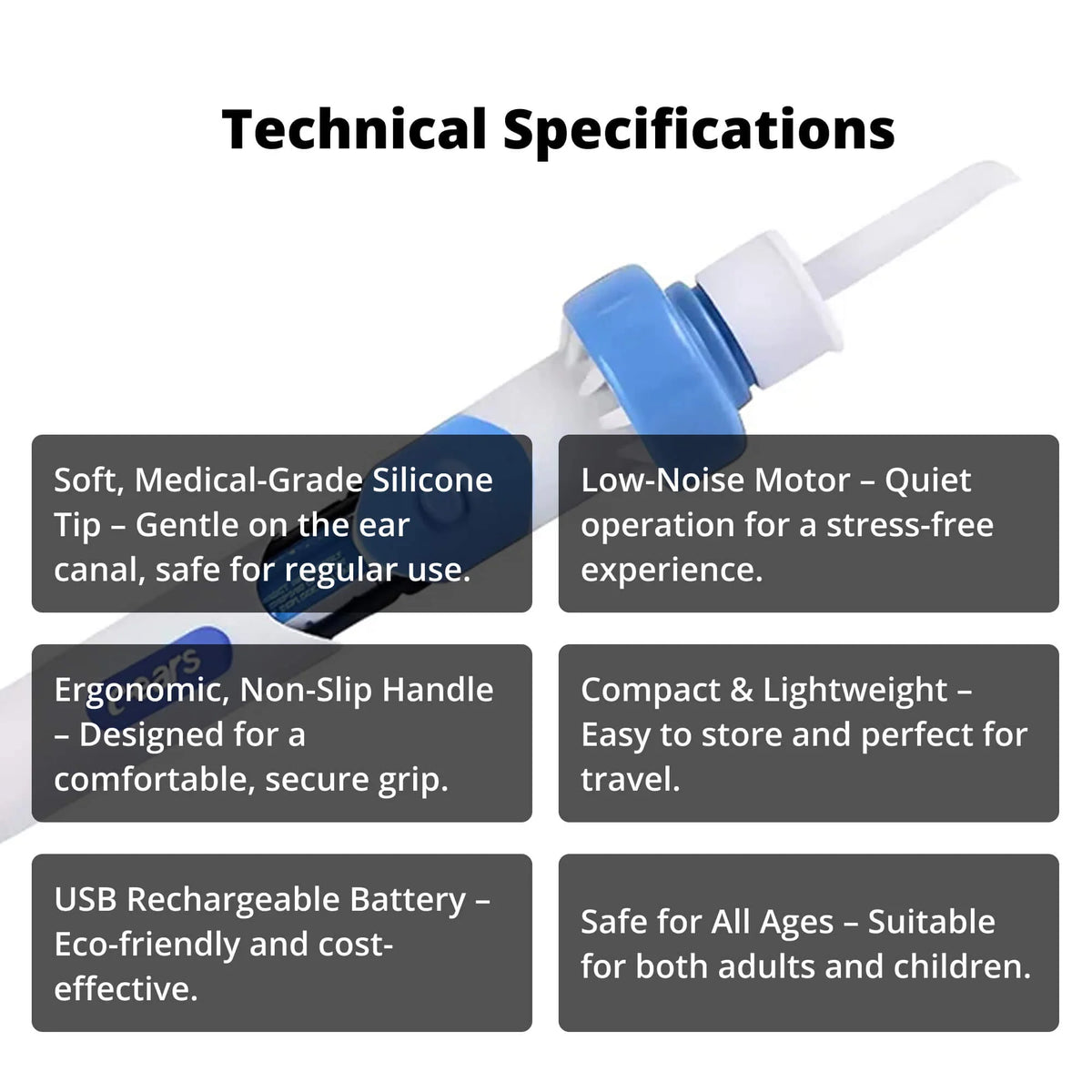 Ear Wax Removal Tool Gentle Suction Silicone Tip