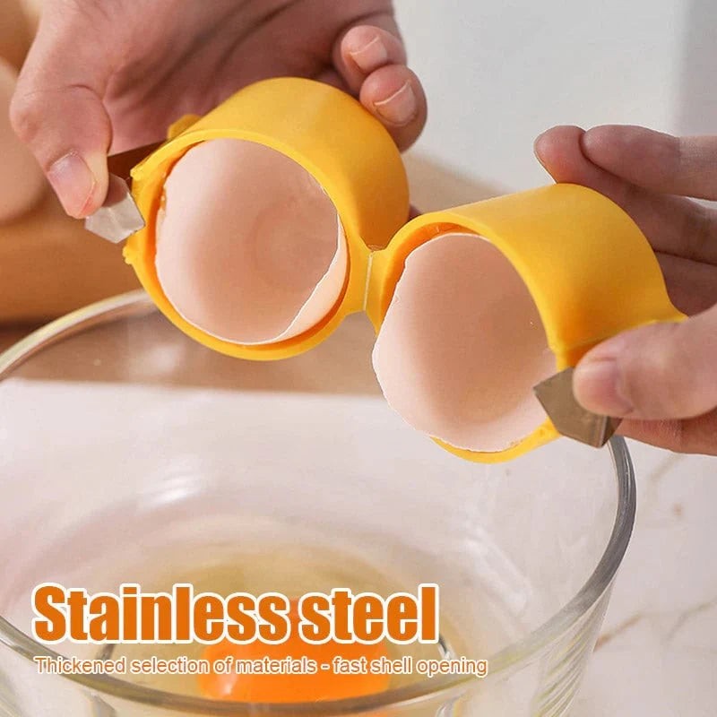 Egg Cracker Stainless Steel Dishwasher-Safe】【。