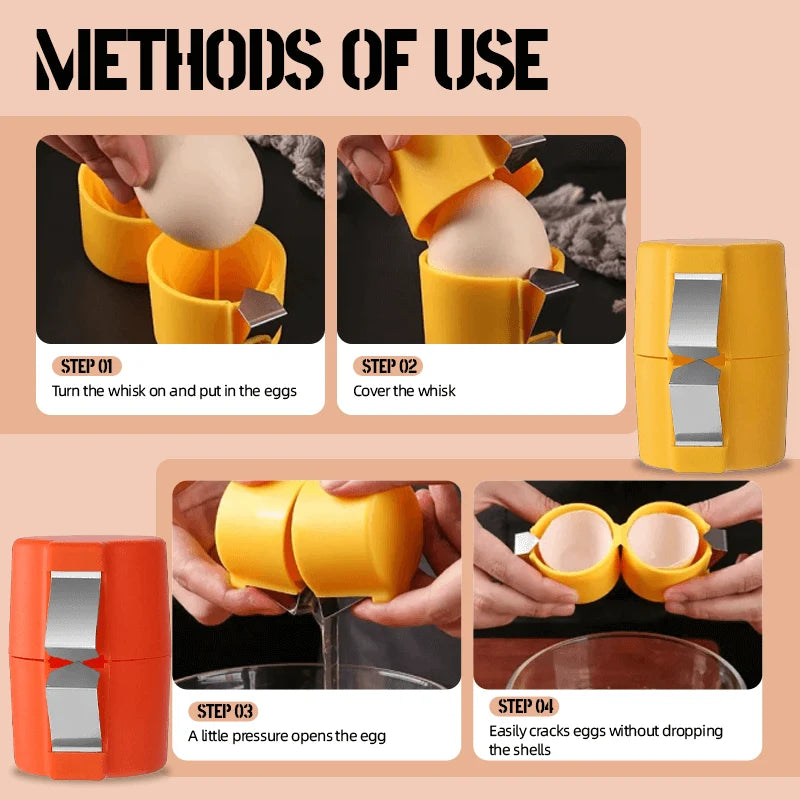 Egg Cracker Stainless Steel Dishwasher-Safe】【。