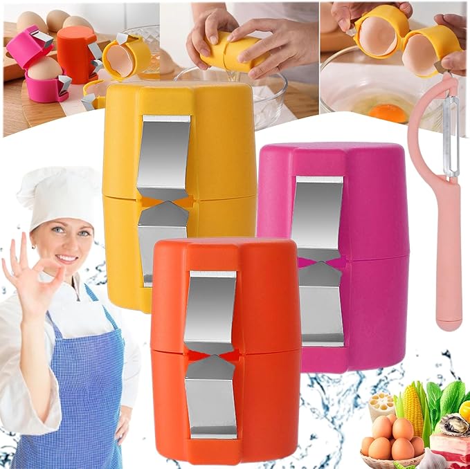 Egg Cracker Stainless Steel Dishwasher-Safe】【。