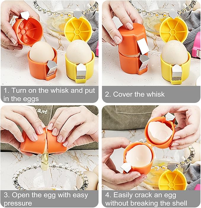 Egg Cracker Stainless Steel Dishwasher-Safe】【。