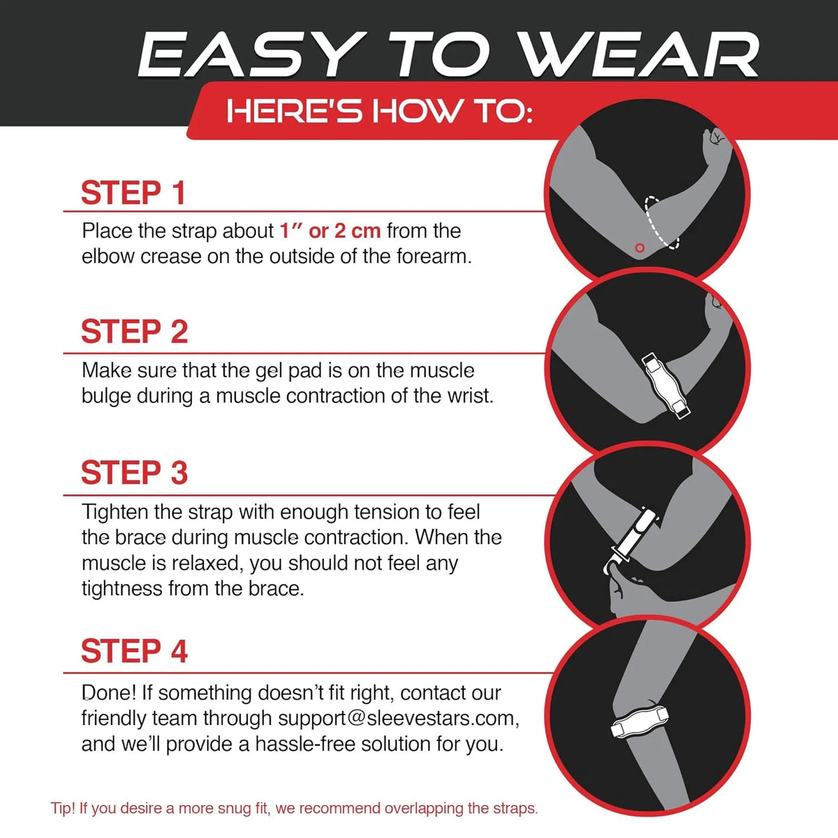 Elbow Brace Adjustable Compression Breathable Moisture-Wicking Fabric