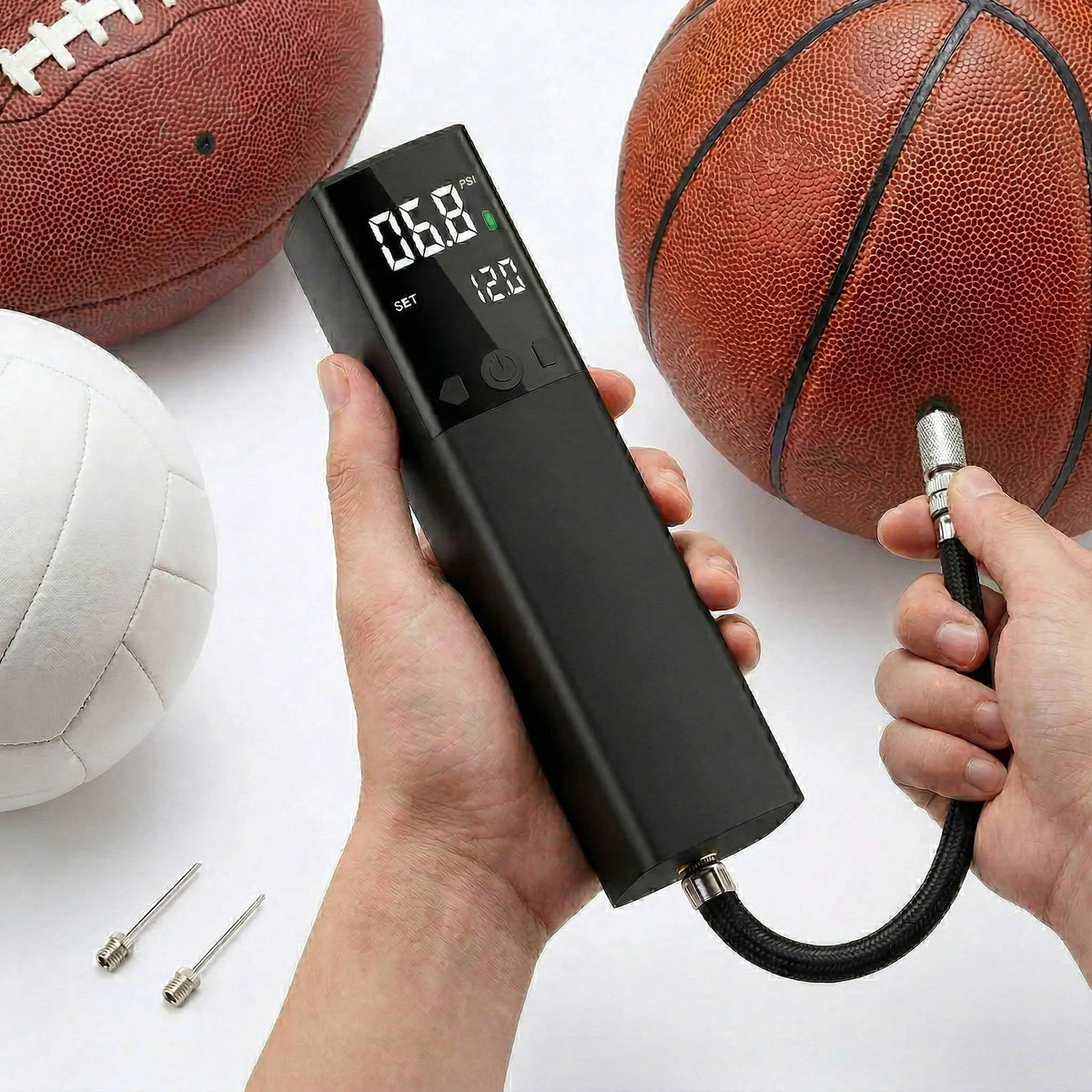 Electric Ball Pump Digital Pressure Gauge Automatic Shut-Off