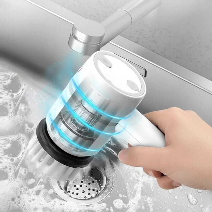 Electric Cleaning Brush Cordless 3-Speed Interchangeable Heads