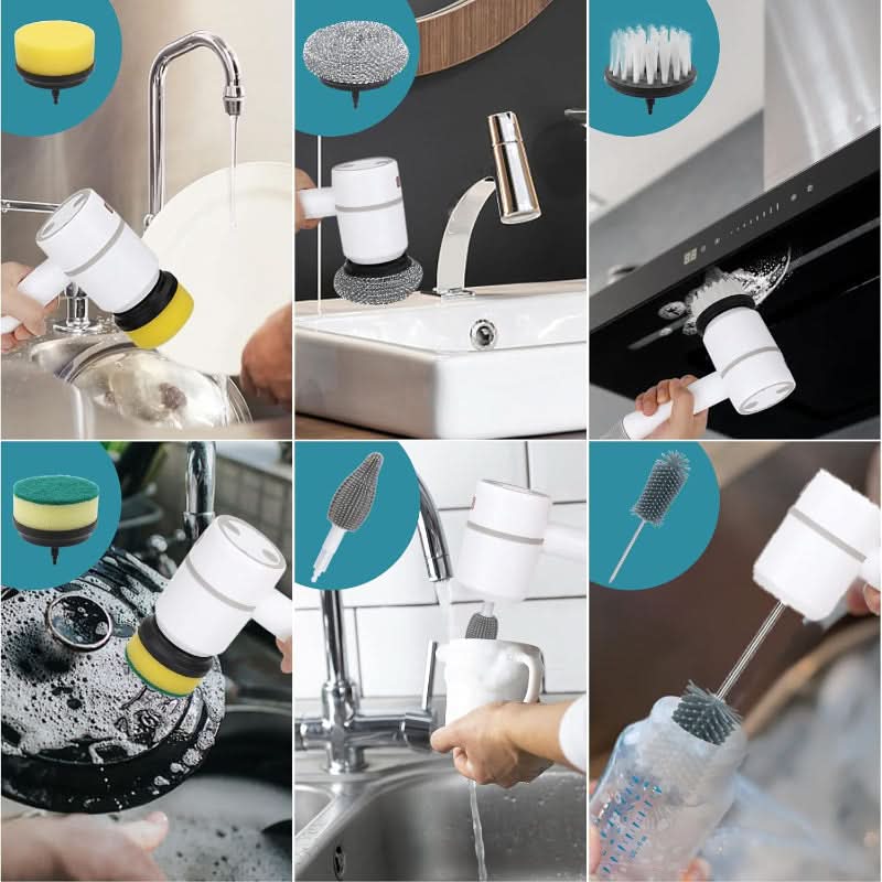 Electric Cleaning Brush Cordless 3-Speed Interchangeable Heads