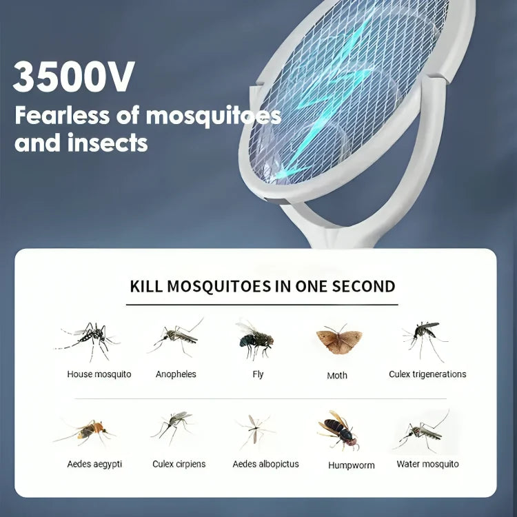 Electric Fly Swatter Five Modes Adjustable Head Rechargeable Foldable