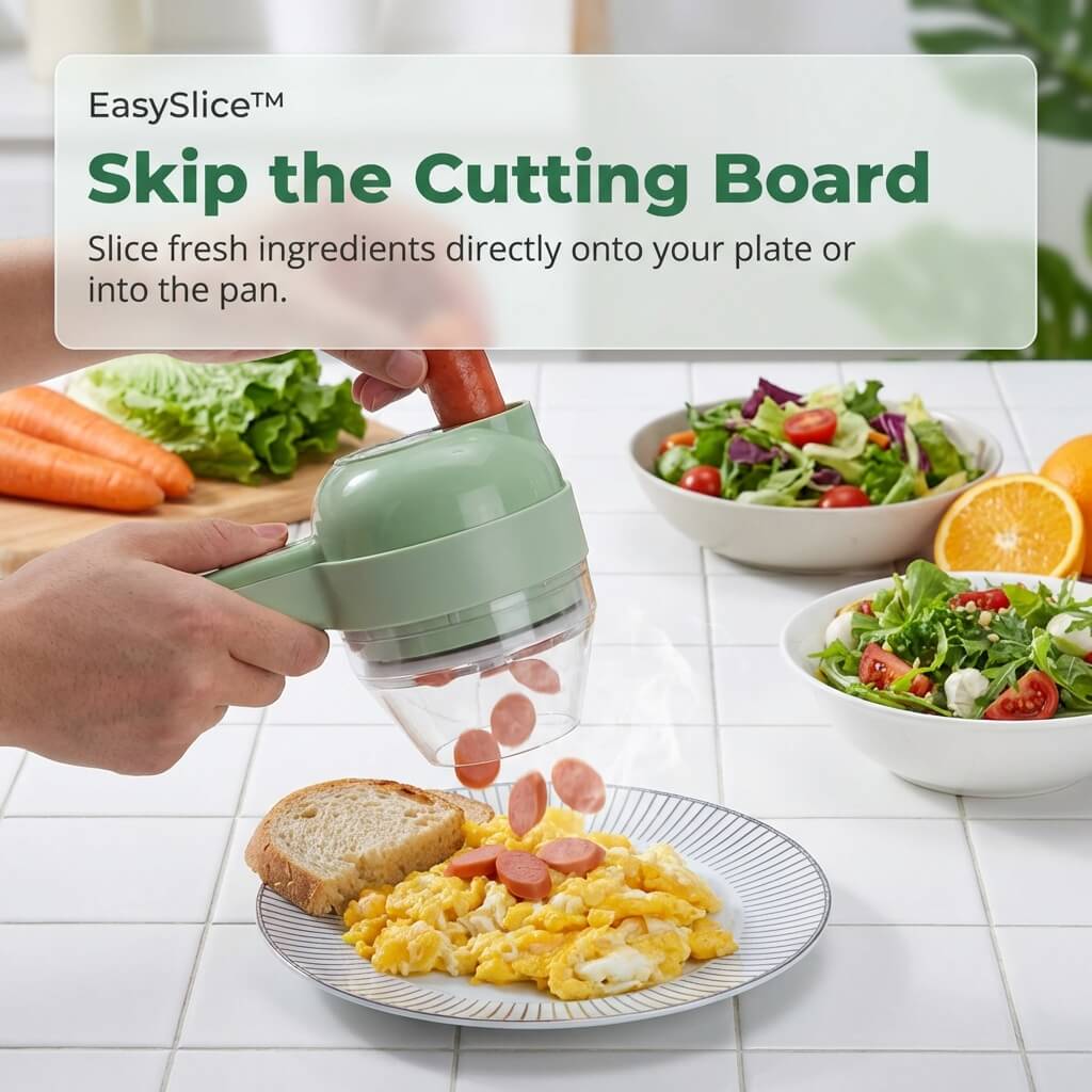 Electric Food Chopper Stainless Steel Blades USB-C Rechargeable