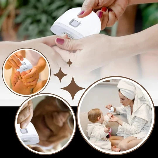 Electric Nail Clipper Dual Speed Automatic Grinding LED Light