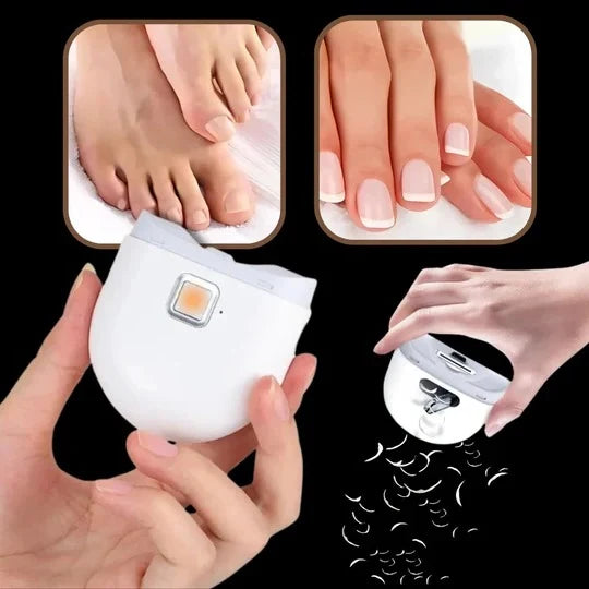 Electric Nail Clipper Dual Speed Automatic Grinding LED Light