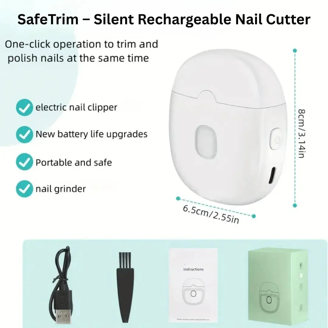Electric Nail Clipper Guarded Blade LED Light USB-C Rechargeable