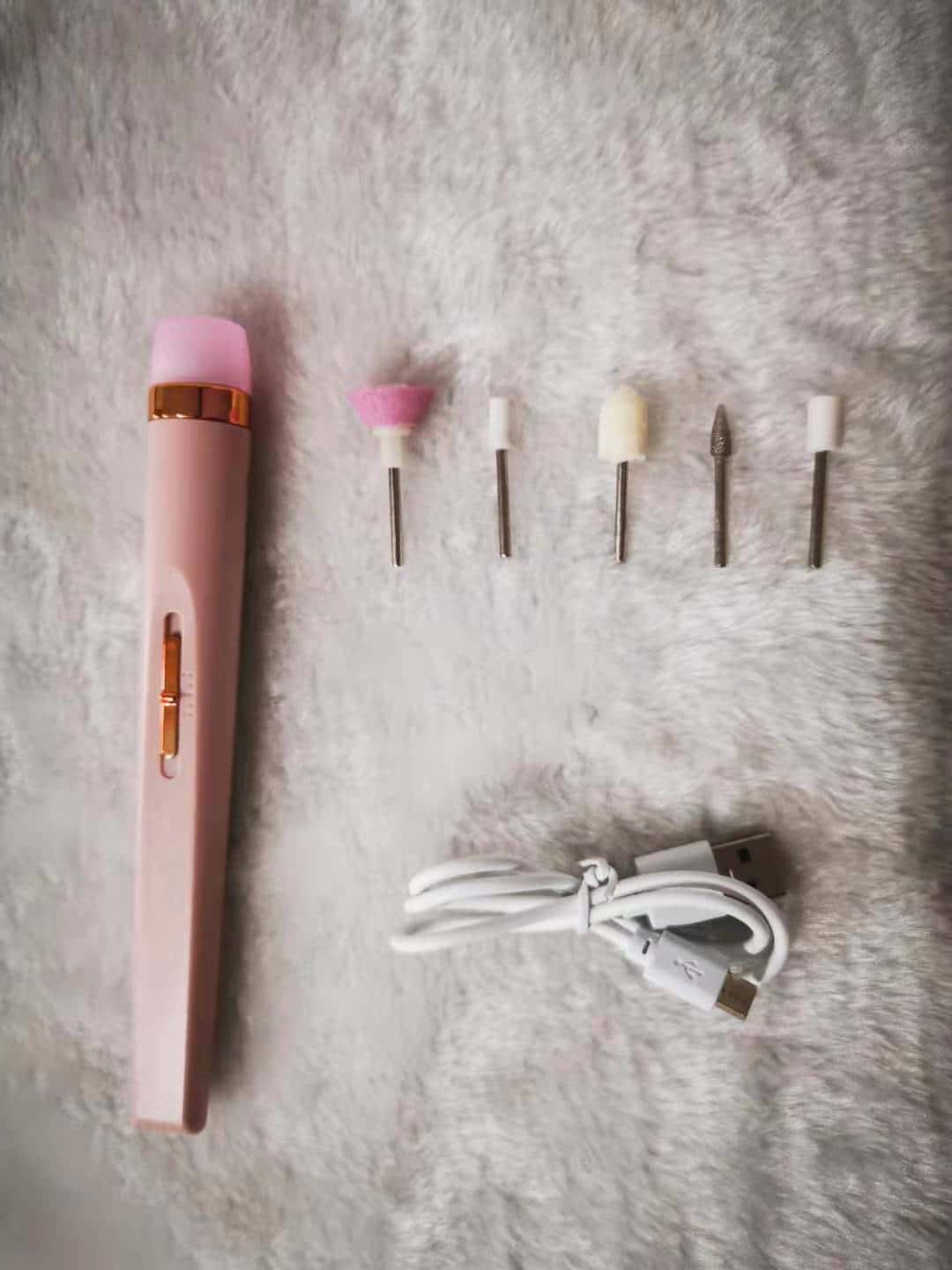 Electric Nail File Rechargeable With LED Light and Five Bits
