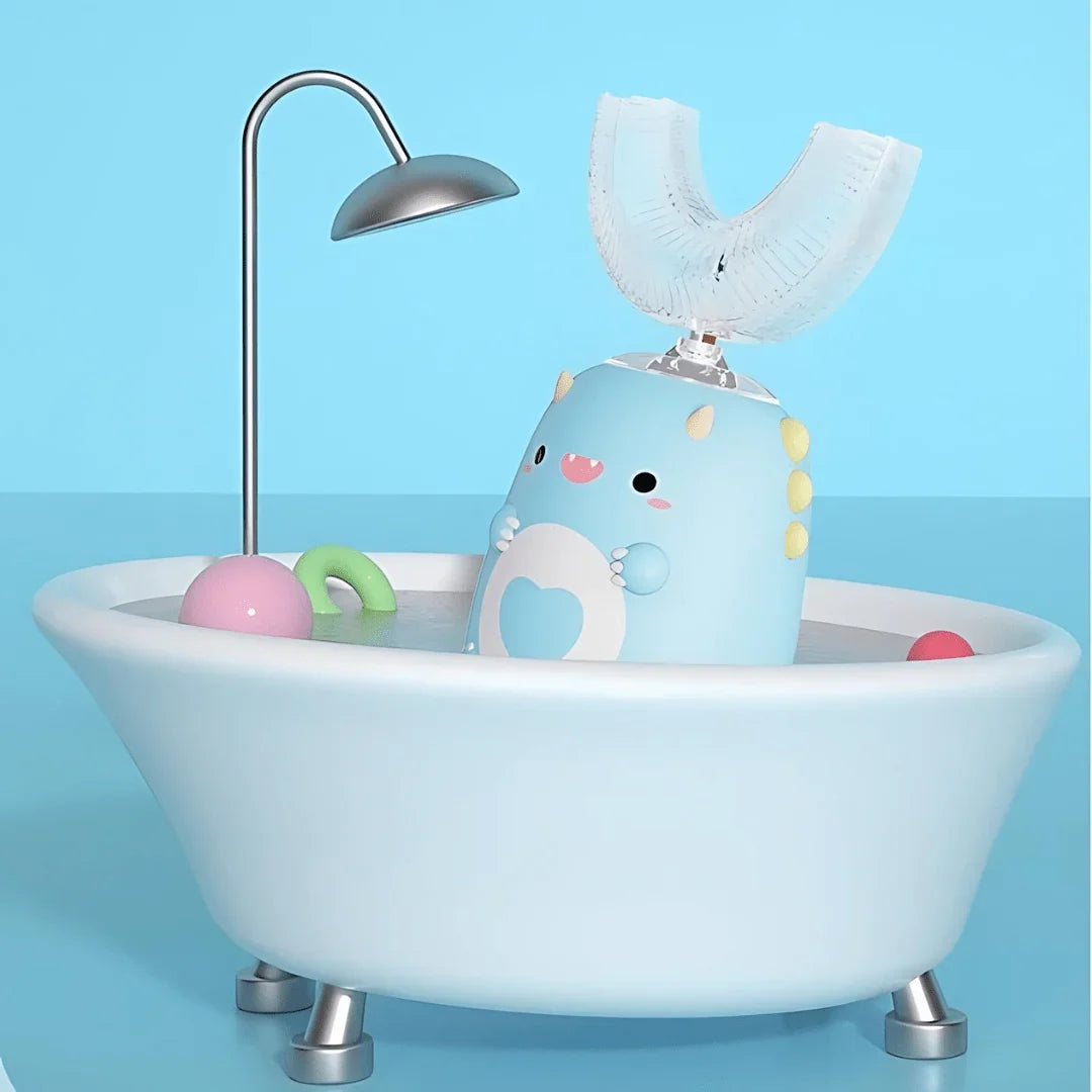 Electric Toothbrush for Kids 360° Cleaning Silicone Dinosaur Design