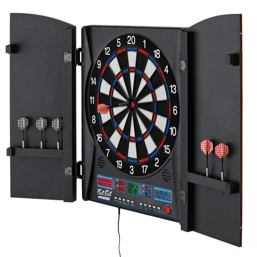 Electronic Dartboard 34 Games Built-In Cabinet Storage