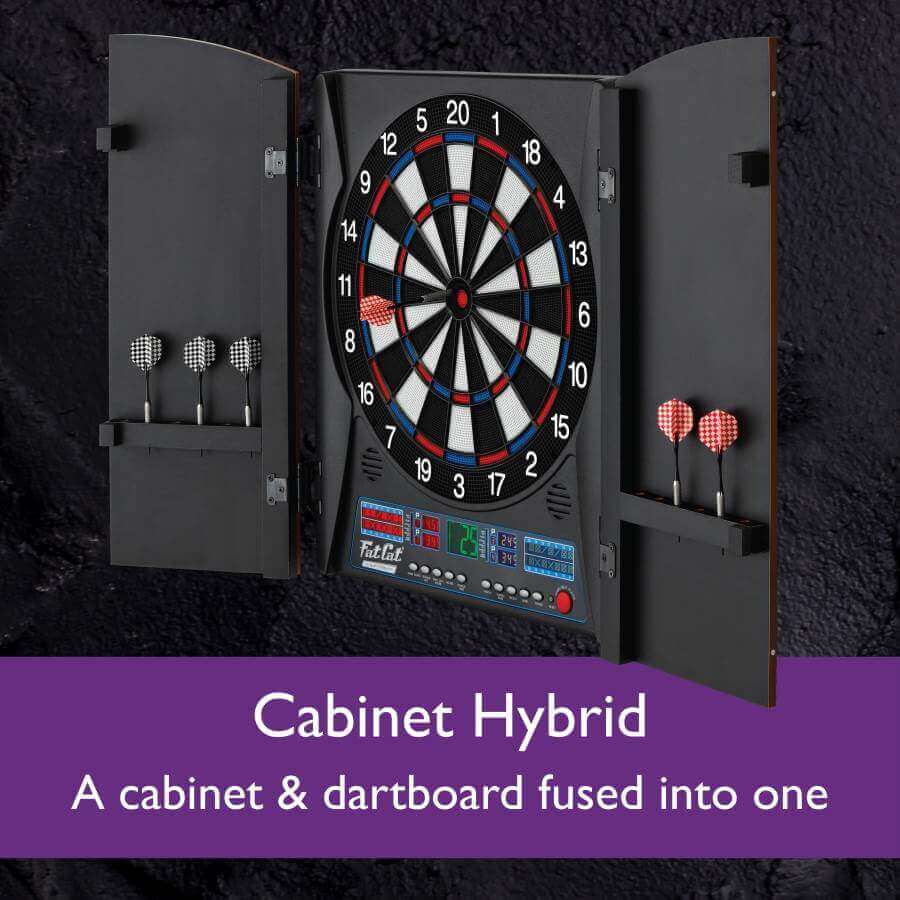 Electronic Dartboard 34 Games Built-In Cabinet Storage