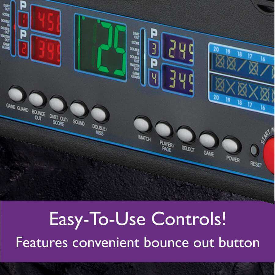 Electronic Dartboard 34 Games Built-In Cabinet Storage