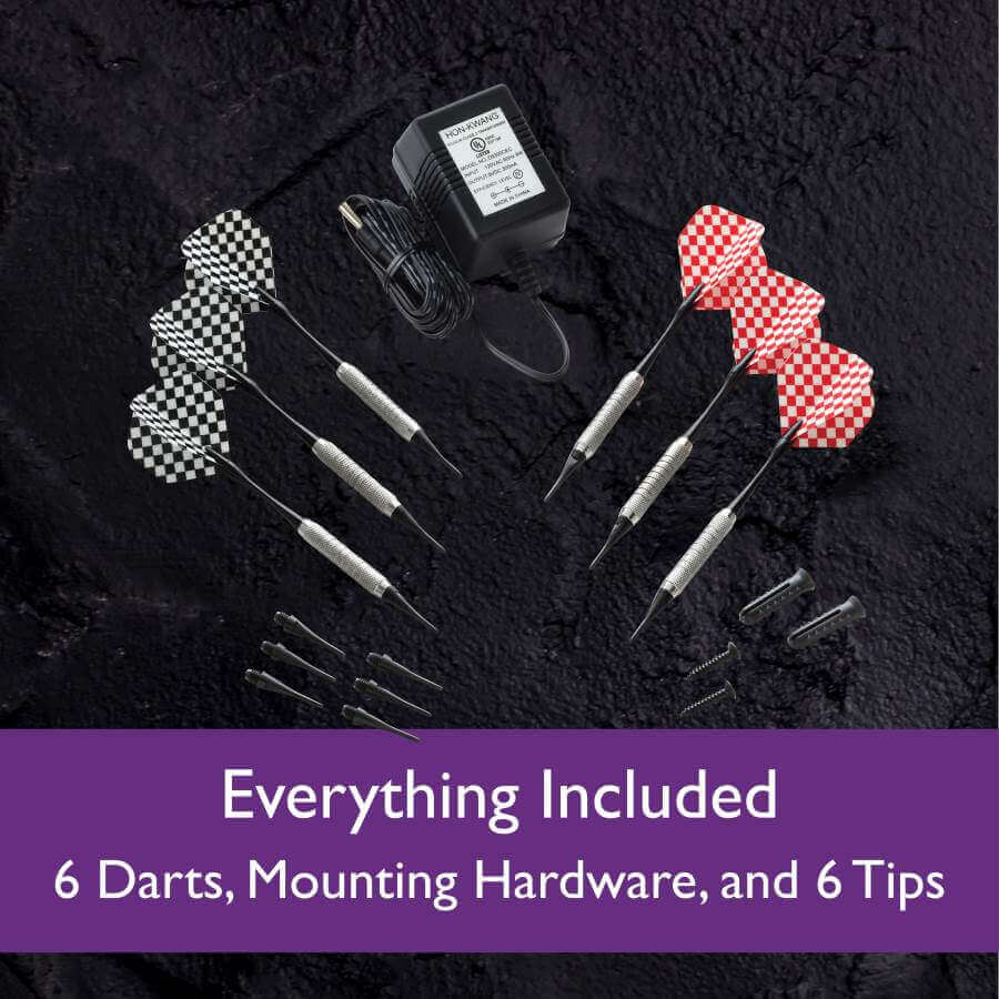 Electronic Dartboard 34 Games Built-In Cabinet Storage