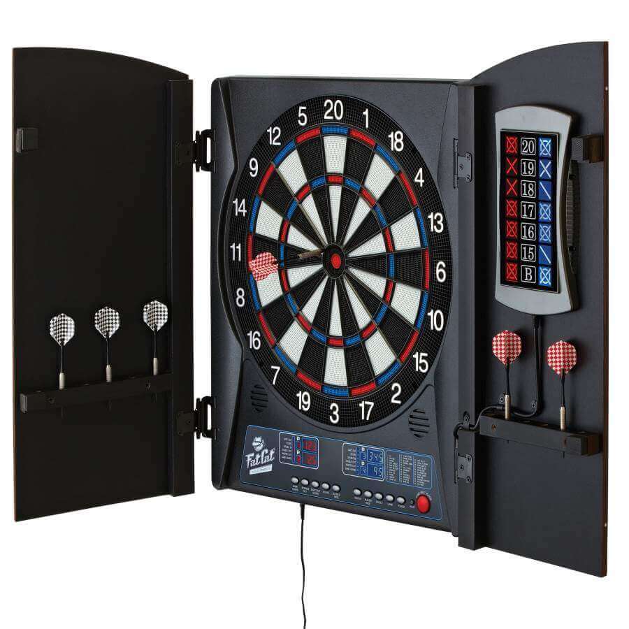 Electronic Dartboard Cabinet 13-Inch Built-In Dart Storage 28 Games