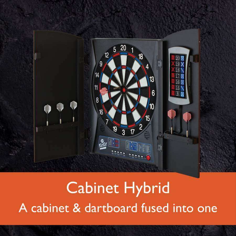 Electronic Dartboard Cabinet 13-Inch Built-In Dart Storage 28 Games