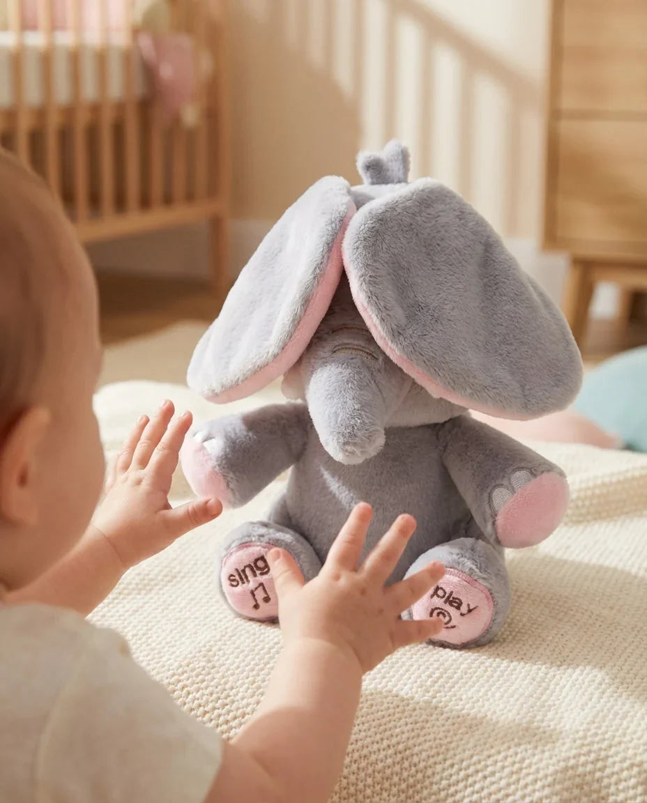 Elephant Plush Toy Interactive Peekaboo & Sing-Along Modes