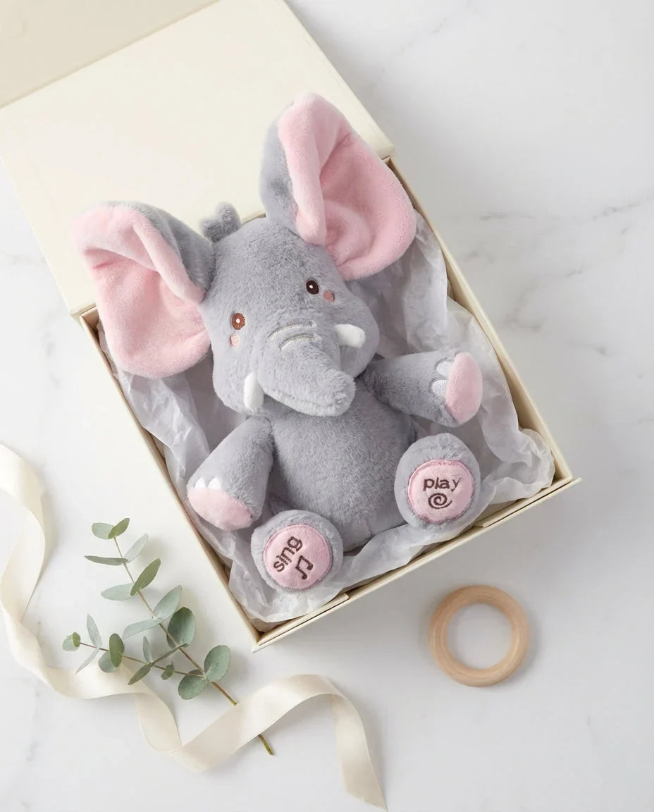 Elephant Plush Toy Interactive Peekaboo & Sing-Along Modes