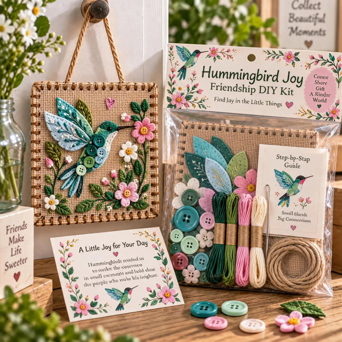 Embroidery Craft Kit Felt Wall Hanging All Supplies Included