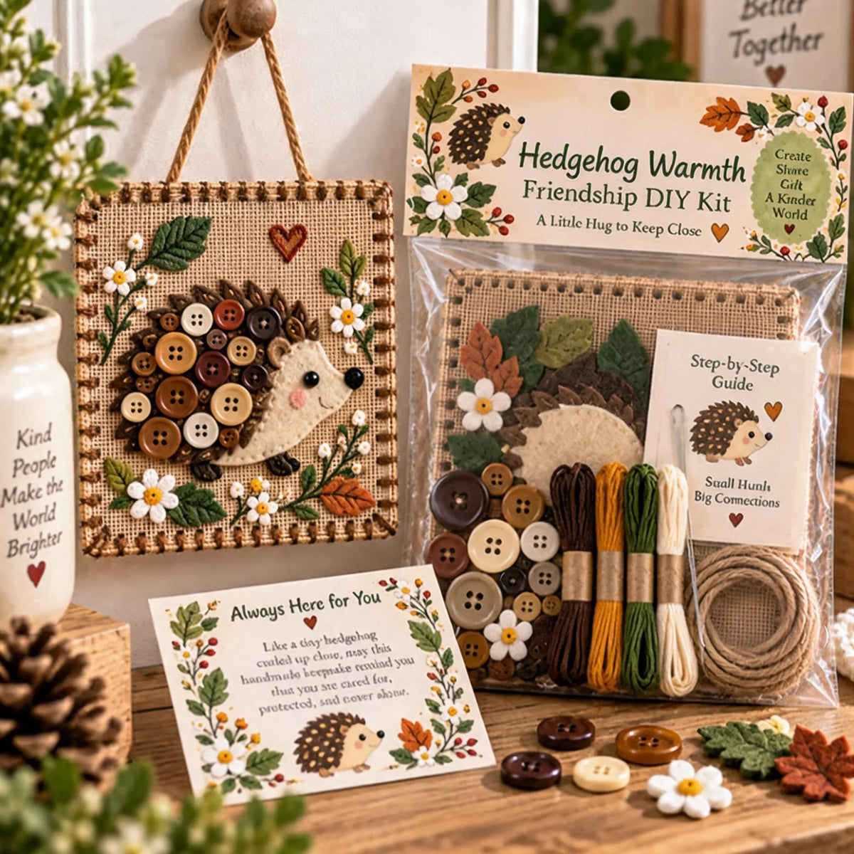 Embroidery Craft Kit Felt Wall Hanging All Supplies Included