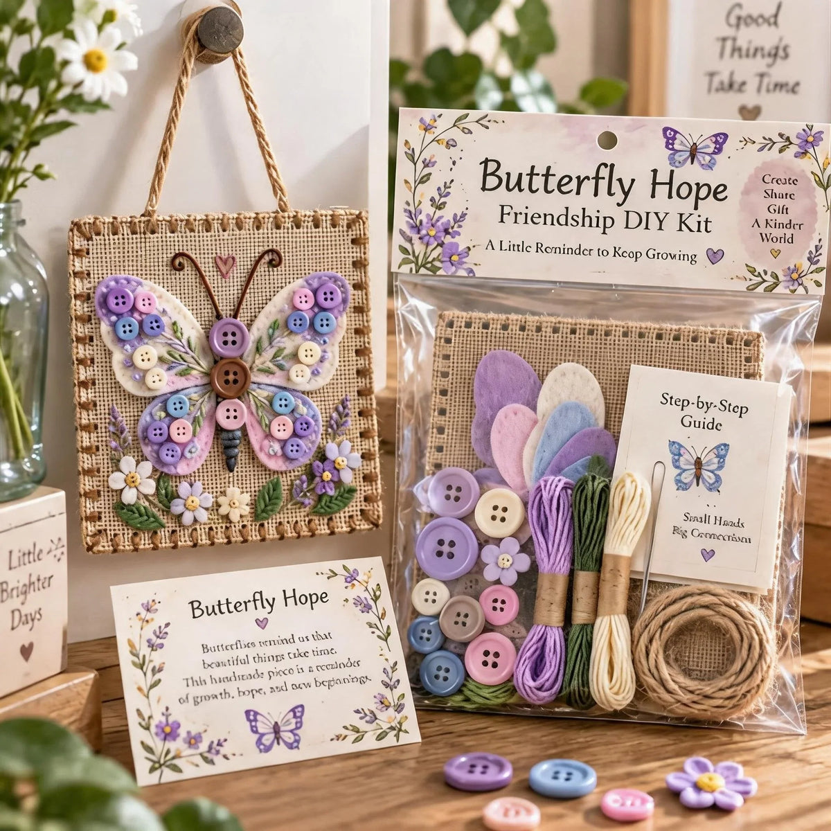 Embroidery Craft Kit Felt Wall Hanging All Supplies Included