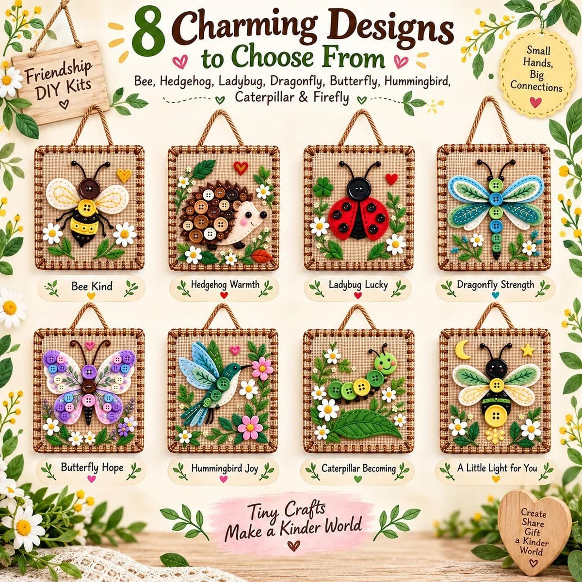 Embroidery Craft Kit Felt Wall Hanging All Supplies Included