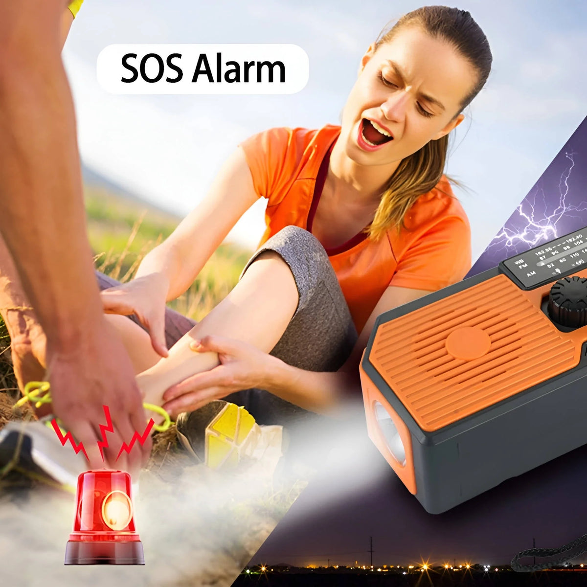 Emergency Radio Solar & Hand Crank 5000mAh Power Bank