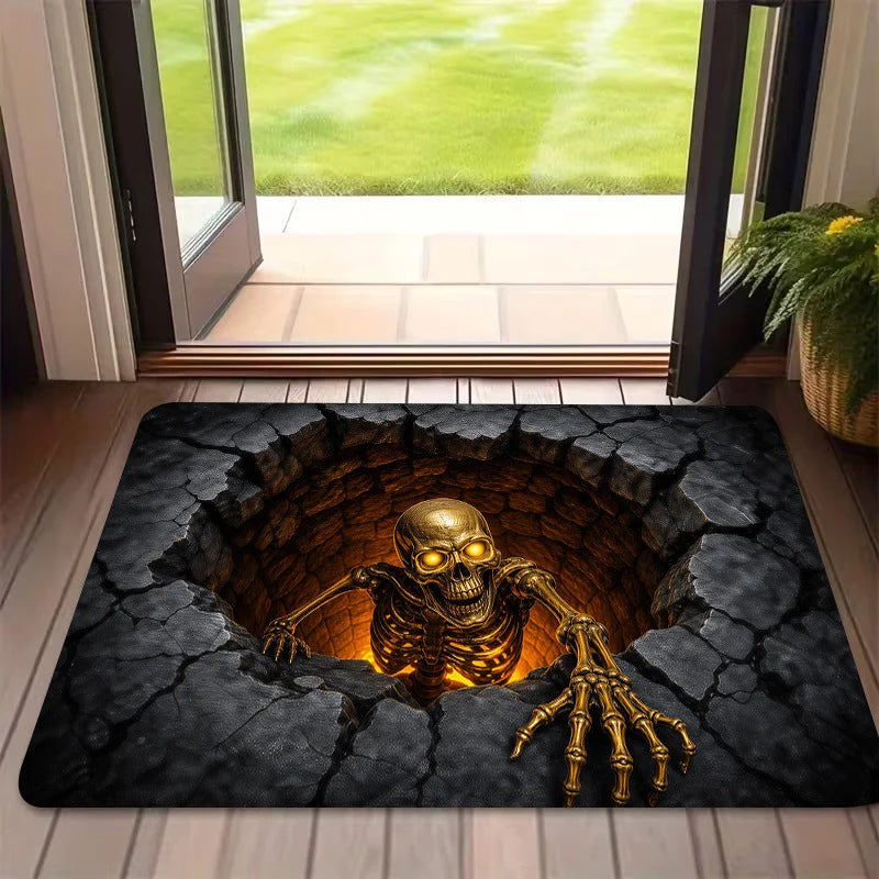 Entry Mat Gingerbread House Print Non-Slip Weather-Resistant