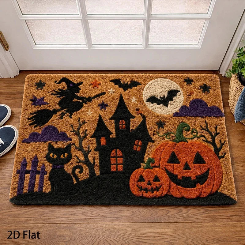 Entry Mat Gingerbread House Print Non-Slip Weather-Resistant